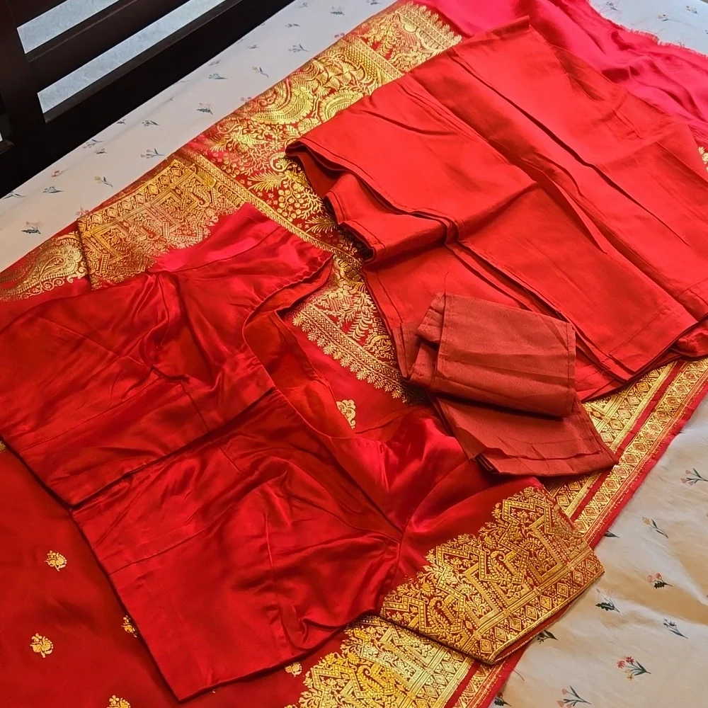 Pure silk banarsi saree / sari - Picture 4 of 7